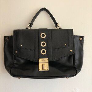 MILLY Black Small Turn Lock Satchel Bag Vintage